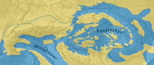 Paratethys vor 17-13 Mio Jahren